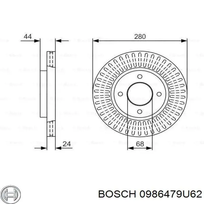 0986479U62 Bosch тормозные диски