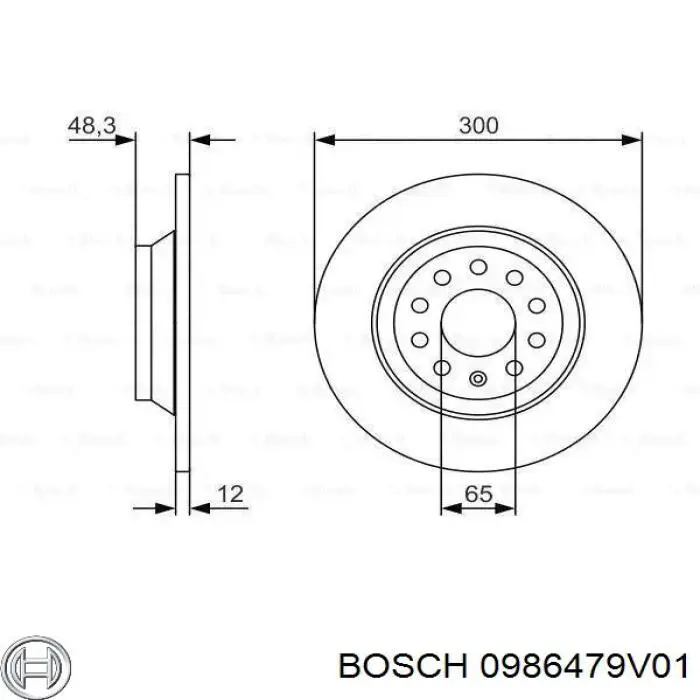 0986479V01 Bosch disco do freio traseiro