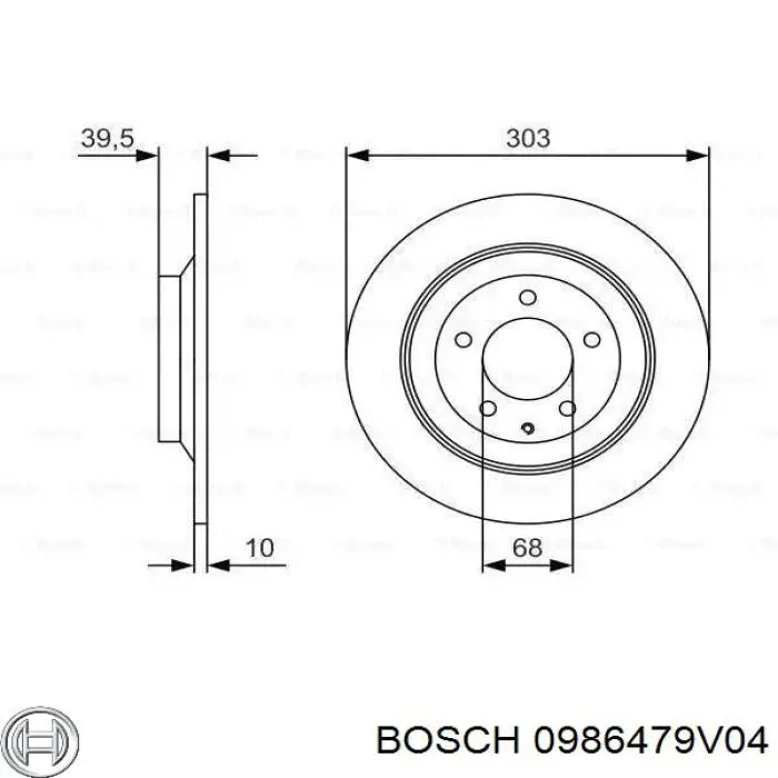 0986479V04 Bosch disco do freio traseiro