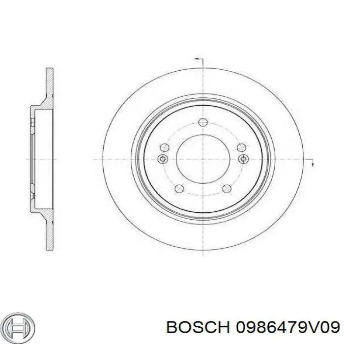 Задний дисковый тормоз Bosch 0986479V09