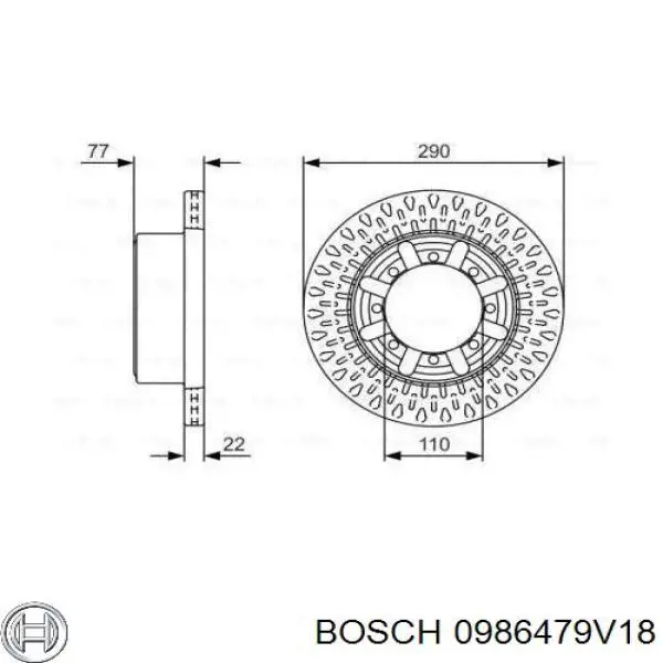 Тормозные диски 0986479V18 Bosch