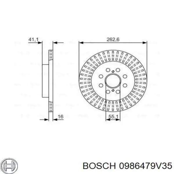 Тормозные диски 0986479V35 Bosch