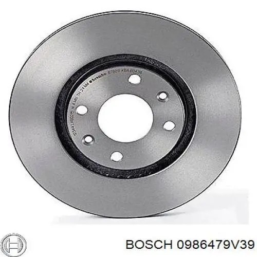 Disco de freno trasero 0986479V39 Bosch