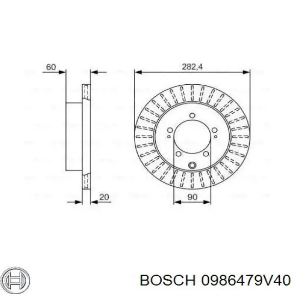 Тормозные диски 0986479V40 Bosch