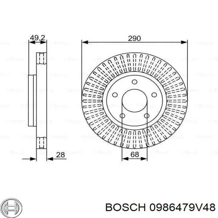 0986479V48 Bosch Диск тормозной передний