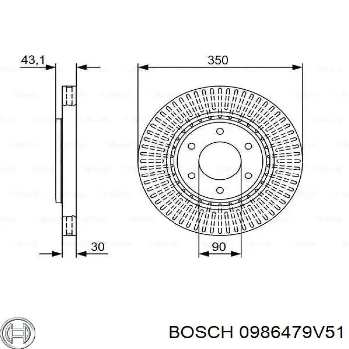 0986479V51 Bosch диск тормозной передний