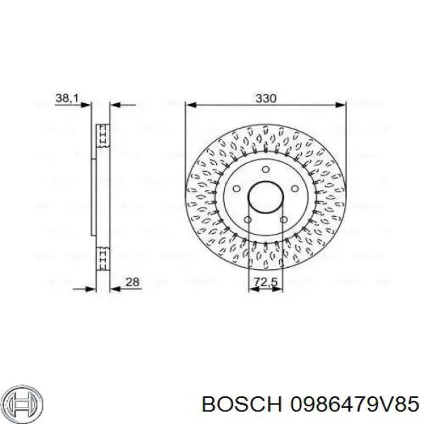 Передние тормозные диски 0986479V85 Bosch