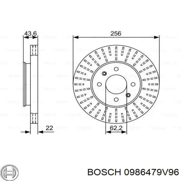 Передние тормозные диски 0986479V96 Bosch