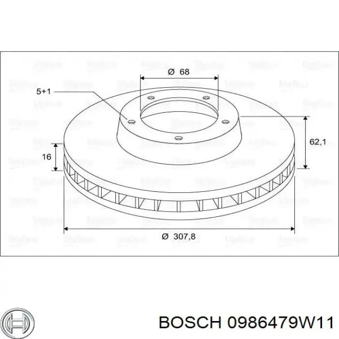 Купить 0986479W11 Bosch Диск тормозной задний