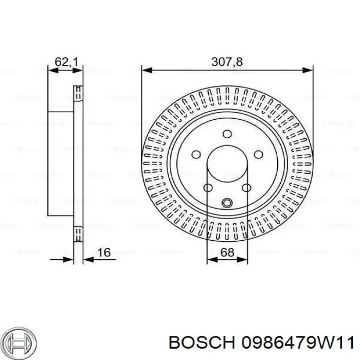 0986479W11 Bosch тормозные диски