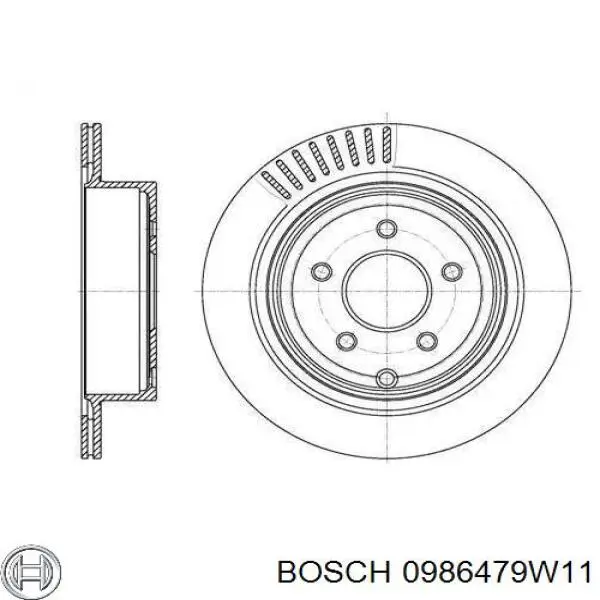 Задний дисковый тормоз Bosch 0986479W11