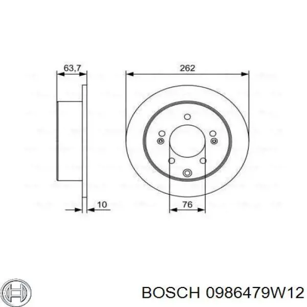 Тормозные диски 0986479W12 Bosch