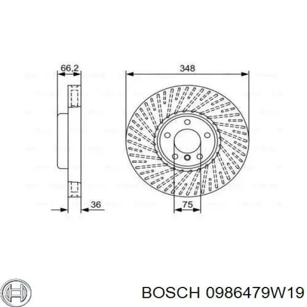 0986479W19 Bosch Диск тормозной передний