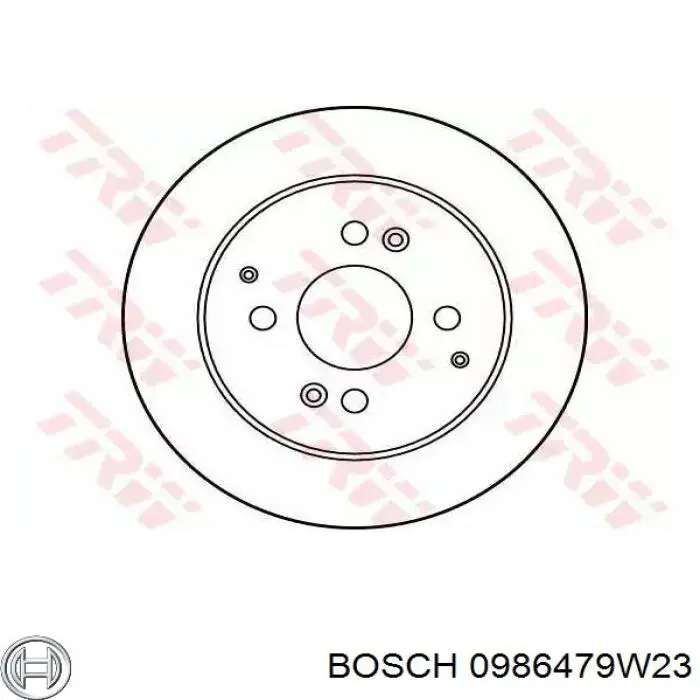 Disco de freno trasero 0986479W23 Bosch