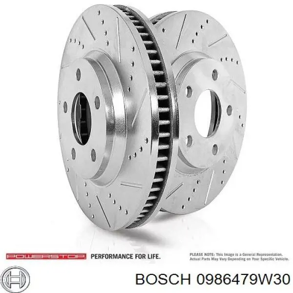 Freno de disco delantero 0986479W30 Bosch