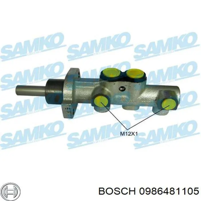Цилиндр главный тормоза (гидротормозов) Samko P30558 цена, от 56.70 USD
