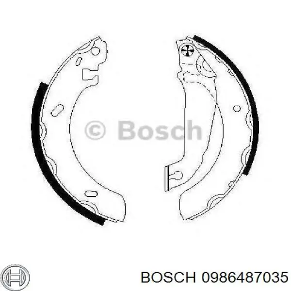 0986487035 Bosch Барабанные тормозные колодки