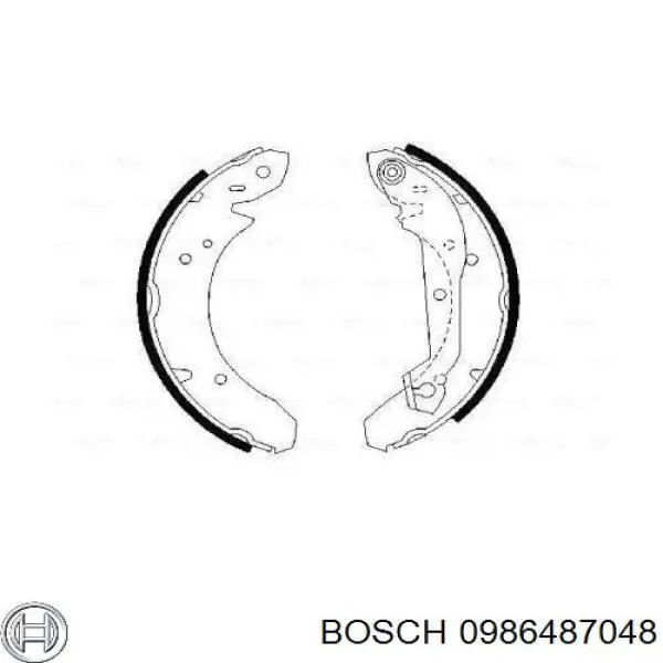 Задние барабанные колодки 0986487048 Bosch