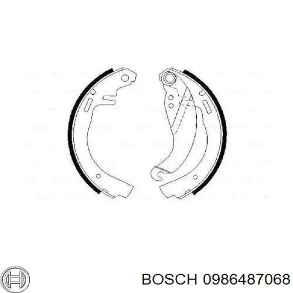 Задние барабанные колодки 0986487068 Bosch