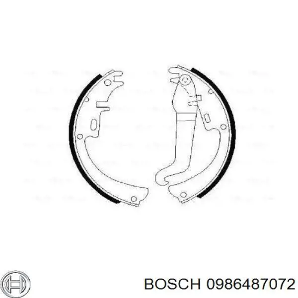 Задние барабанные колодки 0986487072 Bosch