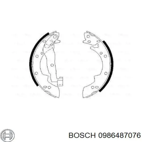 0986487076 Bosch колодки тормозные задние, барабанные