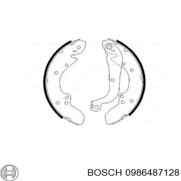 0986487128 Bosch колодки тормозные задние барабанные