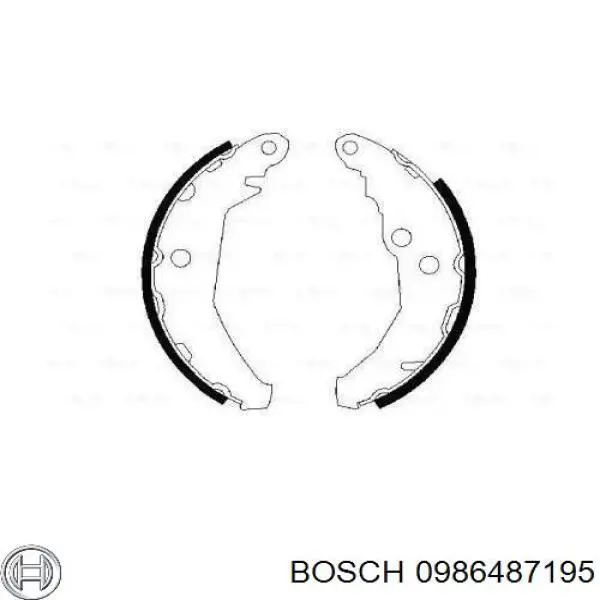 Задние барабанные колодки 0986487195 Bosch