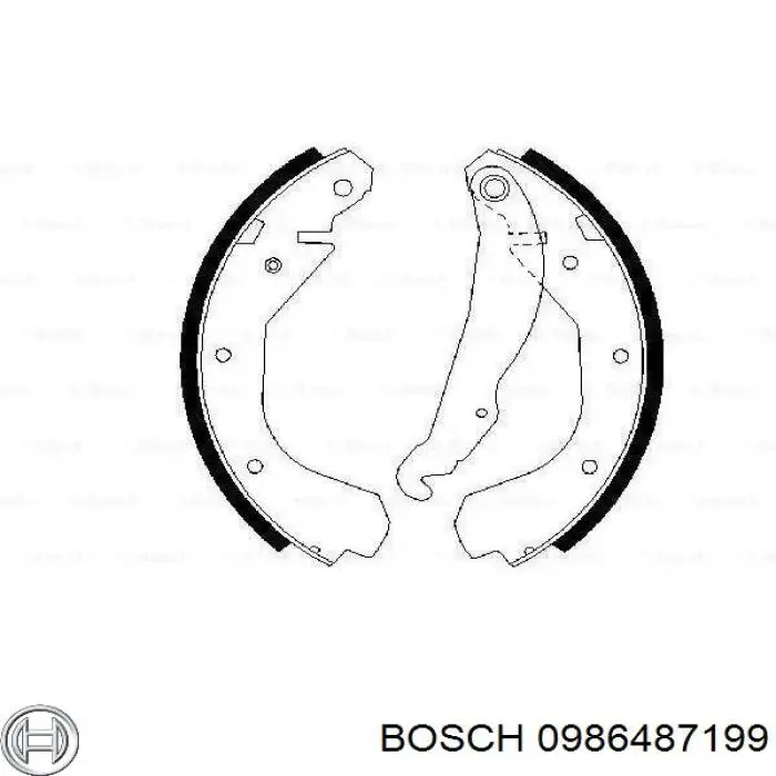 0986487199 Bosch задние барабанные колодки