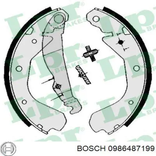 Zapatas de frenos de tambor traseras 0986487199 Bosch