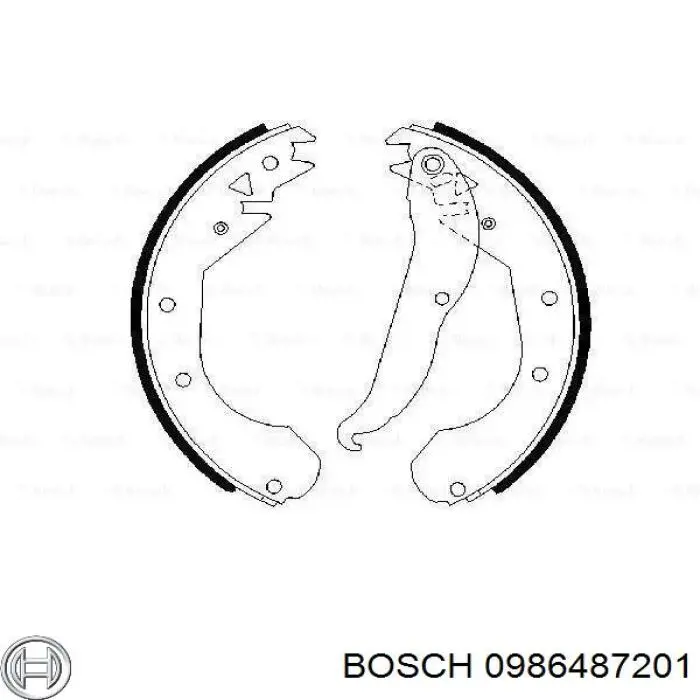 Задние барабанные колодки 0986487201 Bosch