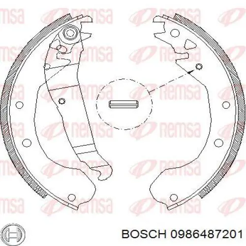0986487201 Bosch Барабанные тормозные колодки