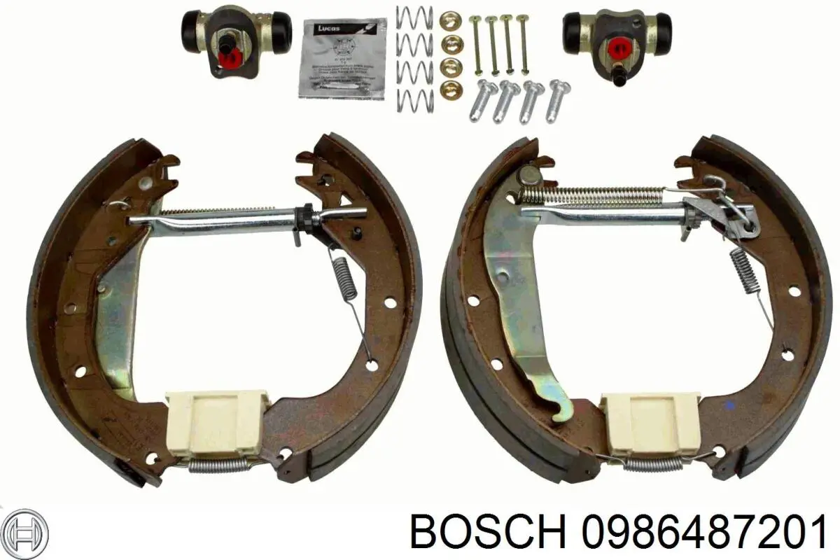 Тормоза рабочие задние ножные и тормозные барабаны Bosch 0986487201 цена, от 21.16 USD