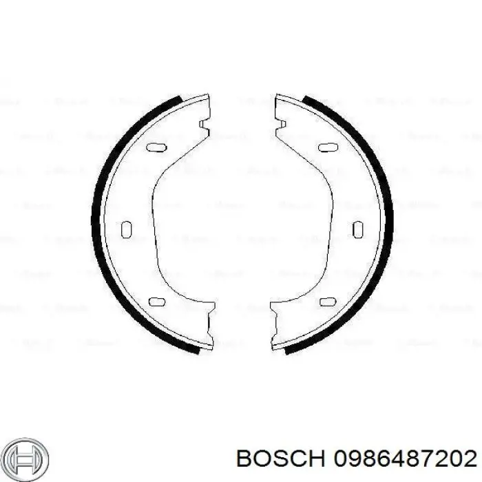 0986487202 Bosch колодки тормозные задние барабанные