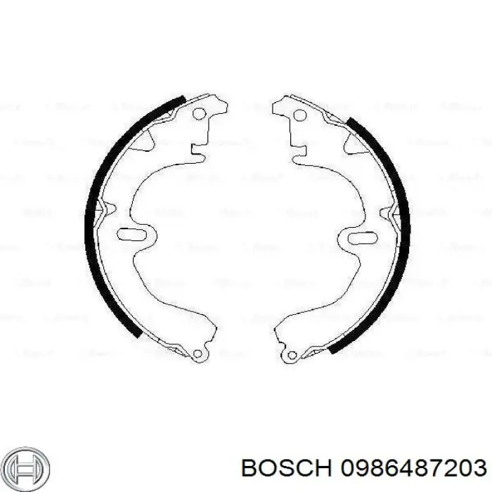 0986487203 Bosch колодки тормозные задние барабанные