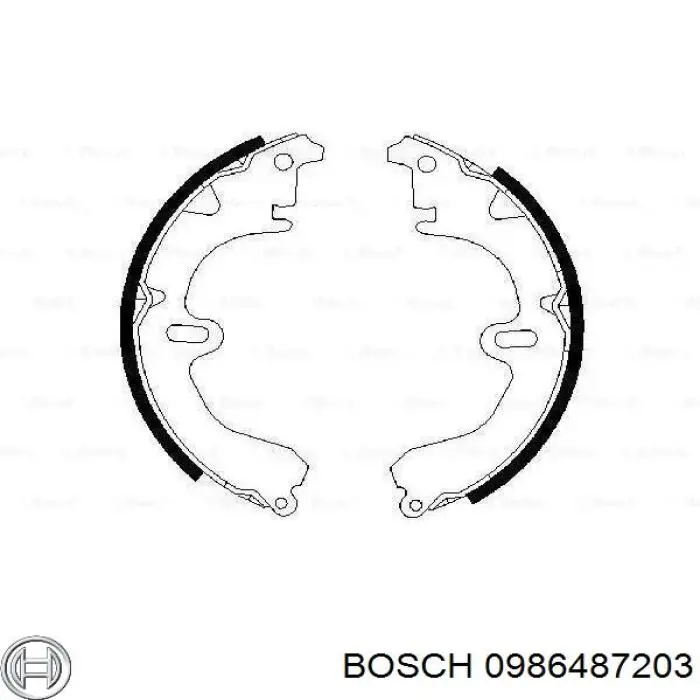 Задние барабанные колодки 0986487203 Bosch