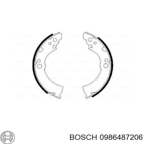 Задние барабанные колодки 0986487206 Bosch