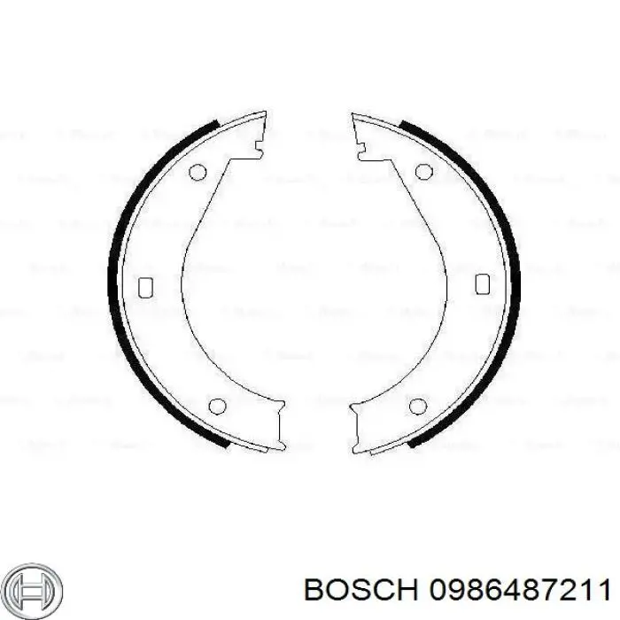 0986487211 Bosch колодки ручника (стояночного тормоза)