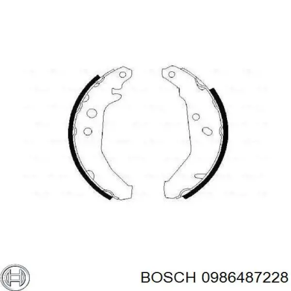 0986487228 Bosch колодки тормозные задние барабанные