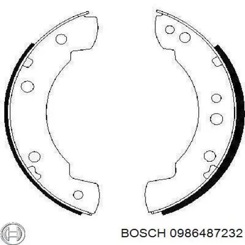 Задние барабанные колодки 0986487232 Bosch