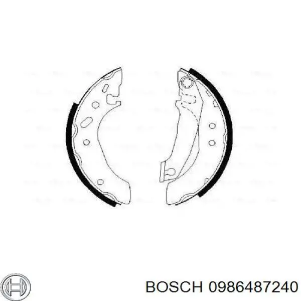 0986487240 Bosch колодки тормозные задние барабанные