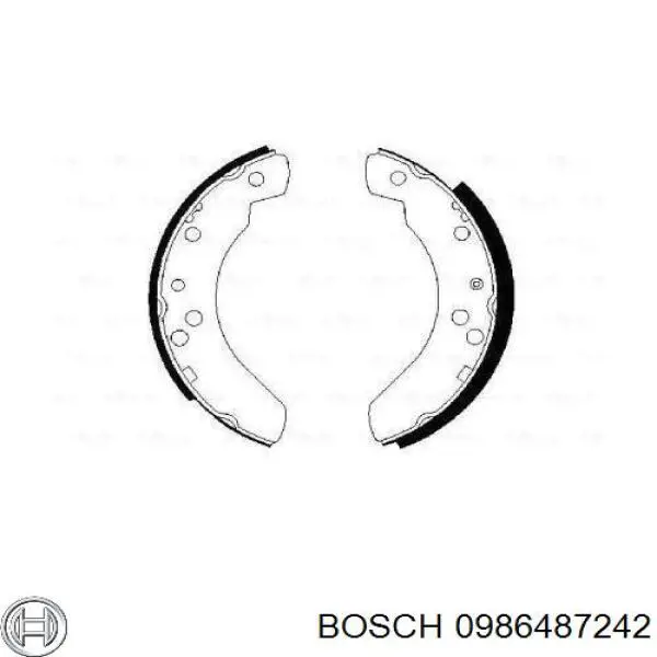 Задние барабанные колодки 0986487242 Bosch