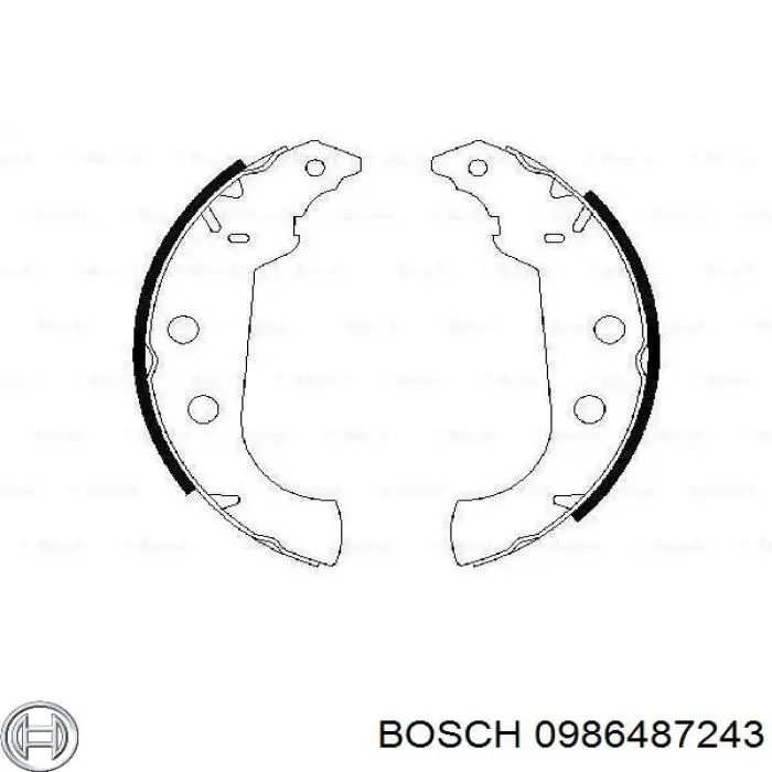 0986487243 Bosch колодки тормозные задние барабанные