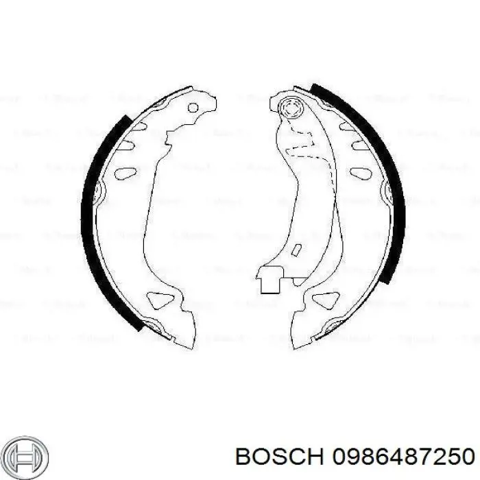 0 986 487 250 Bosch колодки тормозные задние барабанные