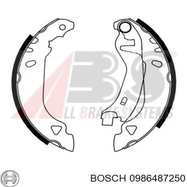 Задние барабанные колодки 0986487250 Bosch