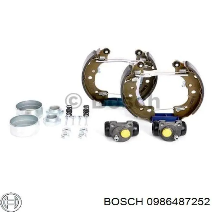 Купить 0986487252 Bosch Задние барабанные тормозные колодки