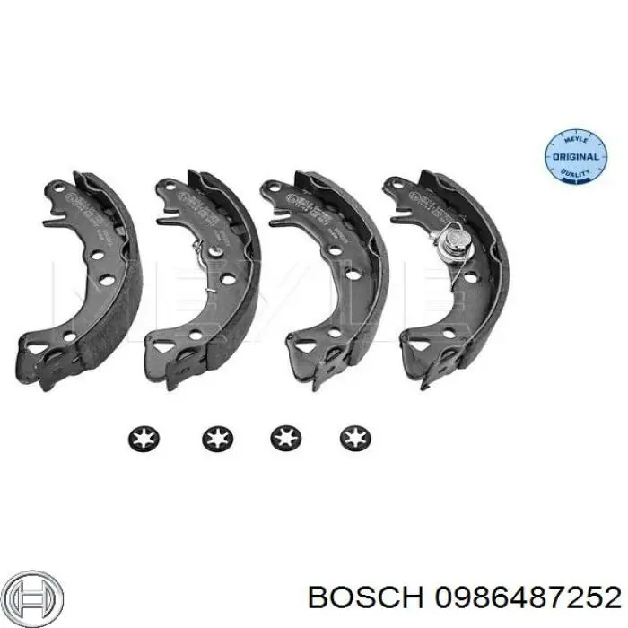 0986487252 Bosch Барабанные тормозные колодки