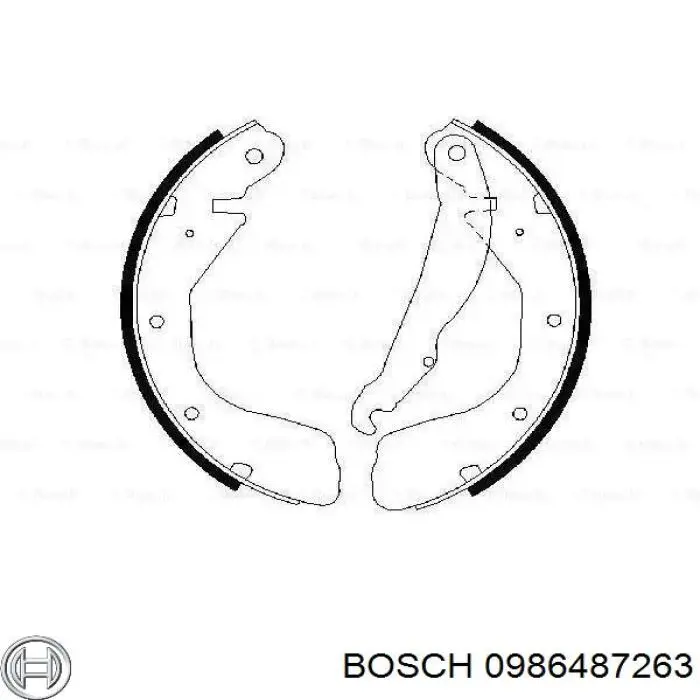 Колодки тормозные задние барабанные Bosch 0986487263