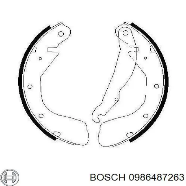 Zapatas de frenos de tambor traseras 0986487263 Bosch