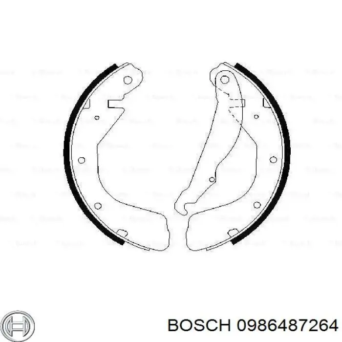 0986487264 Bosch колодки тормозные задние барабанные