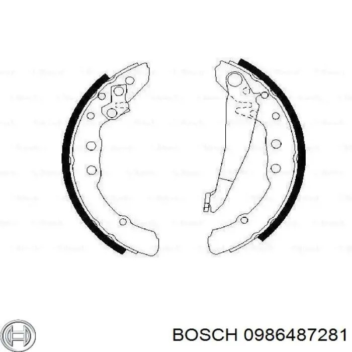 0986487281 Bosch колодки тормозные задние барабанные